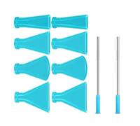 Set di ugelli per soffiaggio multi formato in silicone, colore blu | Cannucce in acciaio inox per creazioni artistiche fluide, accessori per versamento in acrilico, versamento olandese