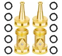 Set di ugelli per tubo da giardino in ottone resistente con valvola di chiusura a prova di perdite, bacchetta d'acqua in rame massiccio ad alta pressione per lavaggio auto, pulizia vialetto e esterni