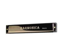 Set di un pezzo di chiave C armonica in metallo a 24 fori con ottava con strumento a scatola Armonica Per Principianti (Color : Black)