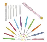 Set di uncinetti 11 aghi in alluminio con impugnatura morbida in gomma + 20 pezzi segnapunti per uncinetto Accessori per maglieria Strumenti Manici ergonomici con impugnatura morbida 2,0 mm-8,0 mm