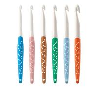 Set di uncinetti ergonomici con manico in silicone, 6 pezzi in alluminio da 6 mm a 12 mm, con impugnatura morbida antiscivolo, strumenti per crrochet per coperte, maglioni, cappelli, sciarpe, bambole