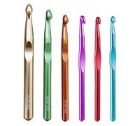 Set di uncinetti grandi in alluminio da 7 mm, 8 mm, 9 mm, 10 mm, 12 mm, 15 mm, 6 uncinetti di dimensioni standard