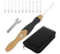 Set di uncinetti luminosi portatili, regolabili, illuminati, con 11 aghi intercambiabili di diverse dimensioni, accessori per uncinetto ricaricabili per artigianato fai da te (set 1)