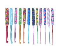 Set di uncinetti premium da 12 pezzi con design ergonomico per lavorare a maglia coperte, cappelli, sciarpe e giocattoli