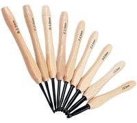 Set Di Uncinetto Con Manico in Legno, 9 Pezzi Uncinetto Ergonomico in Metallo Co