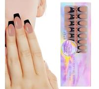 Set di unghie finte a pressione corta sulle unghie francesi per donne finte unghie - 150 unghie artificiali portatili, unghie artificiali portatili per matrimoni, feste, appuntamenti