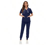 Set di uniformi di alta qualità per infermiere, scrubs da donna per il settore sanitario, beauty SPA, pet clinic, veterinaria, dentistica e altri ambienti lavorativi L,M,S,XL,XXLTessuto intrecciato