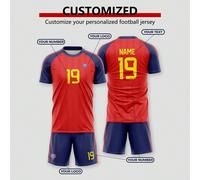 Set di uniformi personalizzate per la squadra di calcio spagnola per la Coppa del Mondo 2026, con LOGO personalizzato, numeri, nome della squadra e nomi dei giocatori. Sport L,M,S,XL,XS,XXLTessuto in 