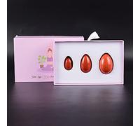 Set di Uova di Diaspro Rosso Bacchetta da Massaggio con Pietre Preziose Naturali Donne Ginnico Uova di Giada Forate Sfera di Cristallo, Uova ZoCzkgzd (Color : Eggs With Box)