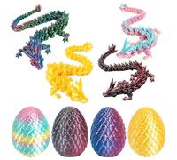 Set di uova di drago stampate in 3D con 4 all'interno, giocattolo fantasy per collezionisti e appassionati, con seta oro, colore caramella, rosso, blu, verde, bagliore al buio, nero rosso