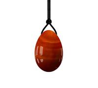 Set di uova Yoni 40X25mm Palline di Kegel forate 16 tipi di uova di giada naturale Sfera di massaggio di cristallo Uova di Kegel per esercizi Yoni, uova di agata rossa