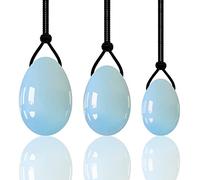 Set di uova Yoni al quarzo rosa naturale Esercizio di Kegel Rafforzamento muscolare Massaggio di giada perforato Massaggiatore di giada di cristallo di pietra Regali,NO.5 Collezioni di casa (Color :