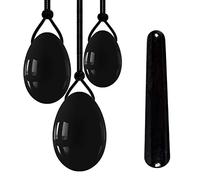 Set di uova Yoni Set di uova e bacchette Yoni Massaggiatore per esercizi Kegel Giada naturale Uova d'amore Bastone e palline per massaggio, Ossidiana forata