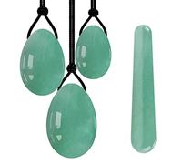 Set di uova Yoni Set di uova e bacchette Yoni Massaggiatore per esercizi Kegel Uova d'amore in giada naturale Bastoncino e palline per massaggio, avventurina forata