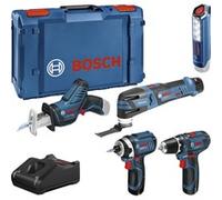 BOSCH kit 0615990N1D (GSR 12V-15 + GOP 12V-28 + GDR 12V-105 + GSA 12V-14 + GLI 12V-300 + 3 x 2,0 Ah + GAL 12V-40 + L-Boxx XL)