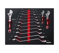 Set Di Utensili 3X Chiavi A Rullino E 11 Chiavi A Anello In Schiuma