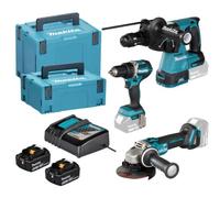 Set di utensili a batteria MAKITA da 18 V (DDF484 + DGA504 + DHR243) DLX3195JX1