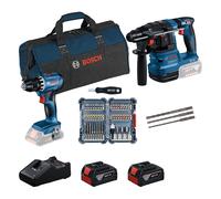 Set di utensili BOSCH GSR 18V-45 + GBH 18V-22 +2× GBA 18V 4,0 Ah + GAL 18V-40 + set di punte e punte SDS-plus) 0615V0003D