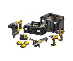 Set di utensili combinati DeWalt senza fili e senza spazzole 18V/3x5,0Ah DCK428P3T