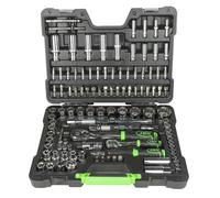 SET DI UTENSILI DA 113 PEZZI CON BUSSOLE A 12 LATI DA 1/4" E 1/2" - FINITURA CRO