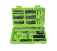 SET DI UTENSILI DA 130 PEZZI CON BUSSOLE E INSERTI 1/4" - FINITURA ZINCATA