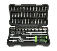 Set Di Utensili Da 59 Pezzi Con Bussole A 12 Punte Da 3/8" - Finitura Zincata