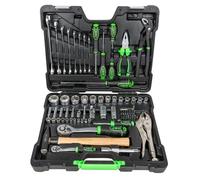 SET DI UTENSILI DA 72 PEZZI CON BUSSOLE ESAGONALI DA 1/4" E 1/2" - FINITURA ZINC