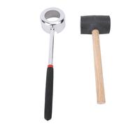 Set di Utensili da Apertura di Cocco con Set di Manico in Legno per Interruzione del Cibo in Acciaio Inossidabile a Martello, per Giovane Maturo, Coltello da Puntato