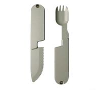 Set di utensili da campeggio 2 in 1, compatti e in acciaio inox, forchetta e cucchiaio, adatti per avventure all'aperto, escursioni e viaggi (posate da campeggio, 1 set)