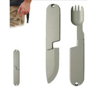 Set di utensili da campeggio 2 in 1: set di coltelli e forchette rimovibili portatili per avventure all'aria aperta