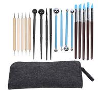 Set di Utensili da Ceramica a 19 Pezzi, Bastoncini a Sfera in Acciaio Inossidabile, Penne di Rientro in Silicone, Penne per Trapano Doppia estremità per Mestieri Argilla, con Pittura Consistenza e