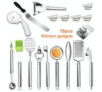 Set di utensili da cucina 18 in 1 Frusta in acciaio inossidabile Frusta per olio