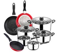 Set di utensili da cucina 8 pezzi + 3 padelle 16/20/24 cm alluminio San Ignacio