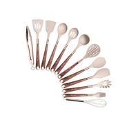 Set di utensili da cucina in silicone resistenti al calore, manico placcato oro rosa, spatola antiaderente, cucchiaio, 5-13 pezzi(K012)