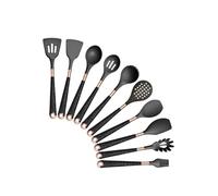 Set di utensili da cucina in silicone resistenti al calore, manico placcato oro rosa, spatola antiaderente, cucchiaio, 5-13 pezzi(B010)
