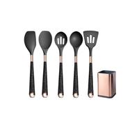 Set di utensili da cucina in silicone resistenti al calore, manico placcato oro rosa, spatola antiaderente, cucchiaio, 5-13 pezzi(B005-H)