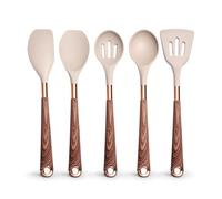 Set di utensili da cucina in silicone Set di utensili da cucina in silicone, manico placcato oro rosa resistente al calore, spatola antiaderente, cucchiaio(K005)