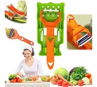 Set di utensili da cucina multifunzione 2 in 1 con taglierino e julienne con piastra grattugiata, pelapatate per julienne, pelapatate, ideale per arancia, limone, cavolo, patate