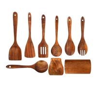 Set Di Utensili Da Cucina | Set Per Servire E Mescolare 9 Pezzi,Cucchiai Da Cucina In Legno | Per Appartamento Catering Preparazione Pasti Cena Di Vacanza Regalo