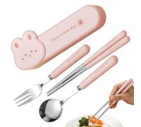 Set di utensili da viaggio - acciaio 304, set di posate portatili, design anticaduta, valigetta compatta, set di stoviglie riutilizzabili, set di utensili per il pranzo, per la scuola, il campeggio, i