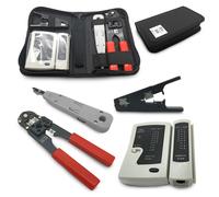 Set di utensili di rete RJ45 pinza crimpatrice spelacavi tester per cavi LSA ...