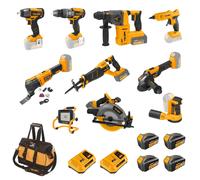 Set di Utensili Elettrici 11 Pezzi Tolsen MP20 Motore Brushless +Batterie +Borsa