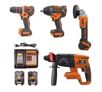 Set di utensili elettrici PNI WK450 con batterie da 18V 5.0Ah, caricabatterie incluso