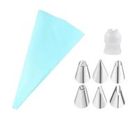 Set di utensili for decorare torte, sac à poche in silicone, ugelli in acciaio inox for glassa fai da te, bocchette riutilizzabili for crema, cottura al forno(8pcs-Blue)