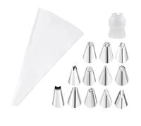 Set di utensili for decorare torte, sac à poche in silicone, ugelli in acciaio inox for glassa fai da te, bocchette riutilizzabili for crema, cottura al forno(14pcs-White)