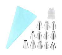 Set di utensili for decorare torte, sac à poche in silicone, ugelli in acciaio inox for glassa fai da te, bocchette riutilizzabili for crema, cottura al forno(14pcs-Blue)