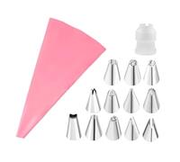 Set di utensili for decorare torte, sac à poche in silicone, ugelli in acciaio inox for glassa fai da te, bocchette riutilizzabili for crema, cottura al forno(14pcs-Pink)