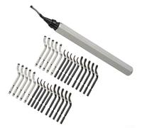 Set di utensili for sbavatura di metalli con 31 lame di ricambio for parti di stampa 3D, fori trasversali, fori profondi, acciaio, alluminio, rame, ottone, PVC