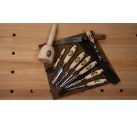 Set di utensili manuali KIRSCHEN "START" con custodia in pelle small silver