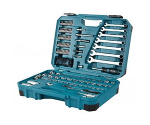 Set di utensili manuali MAKITA da 3/8", punte/bussole/chiavi a forchetta/cricchetto, 120 pezzi E-06616